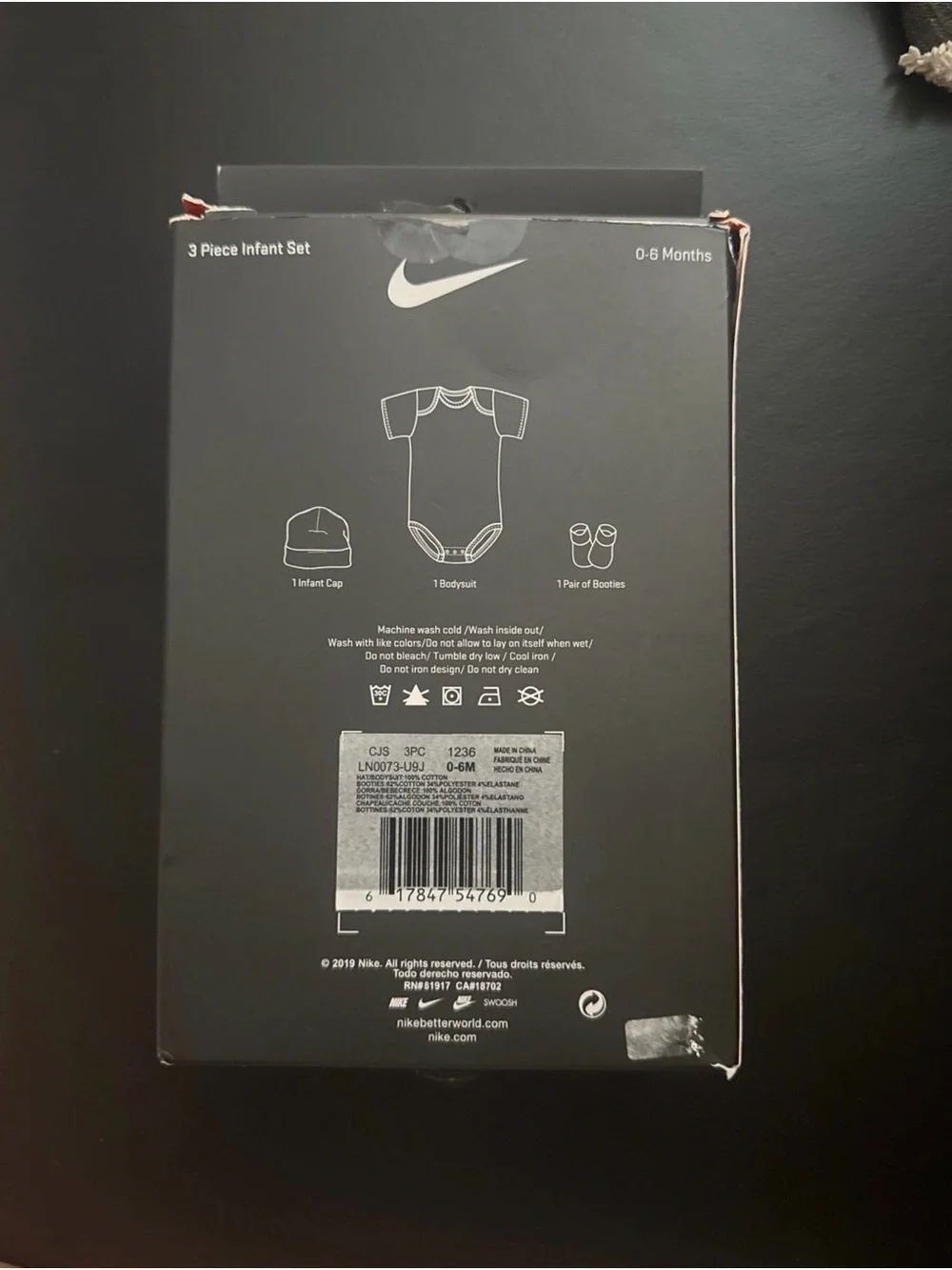Nike Infant 3-Piece Set - Gray and White